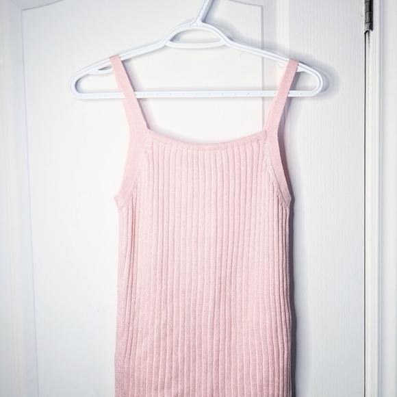 NINA Léonard Ribbed strappy top pastel pink  large @B6 - Picture 3 of 6